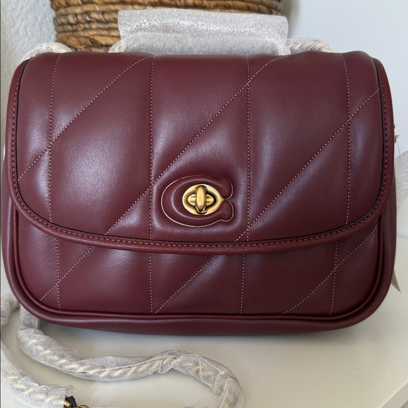 NWT 🌹Coach Madison Quilted Pillow Leather Shoulder Bag Wine - Picture 1 of 15